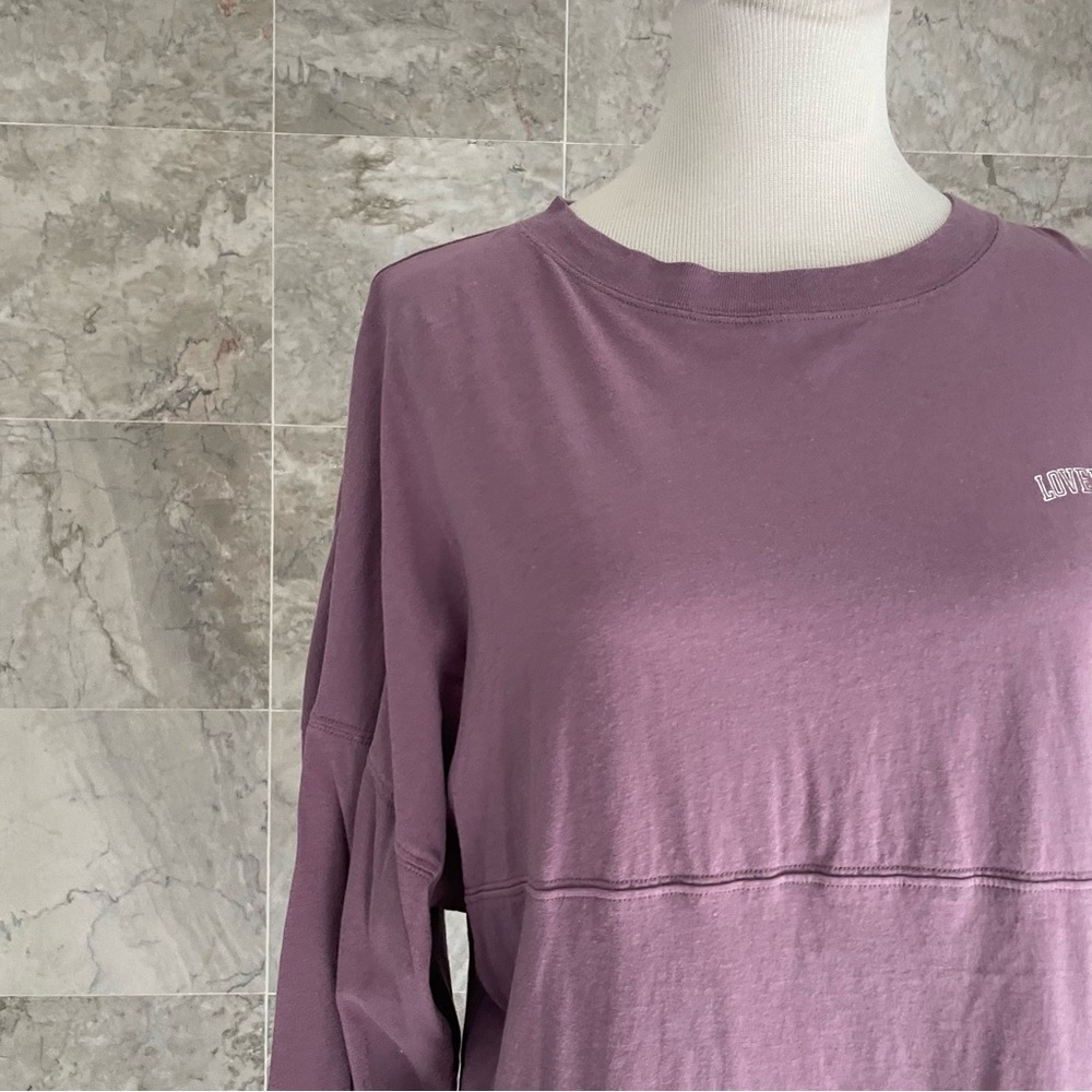 PINK Victoria's Secret Mauve Long-Sleeve Pullover Top - Picture 3 of 8